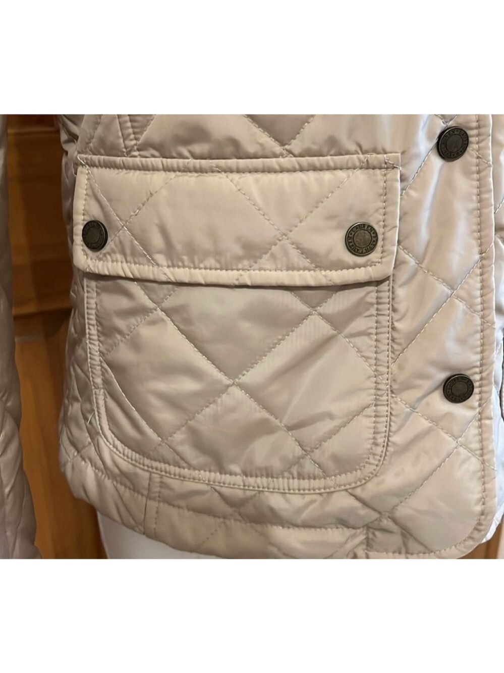 LAUREN Ralph Lauren Quilted Jacket XS S M Beige Navy - Picture 4 of 6